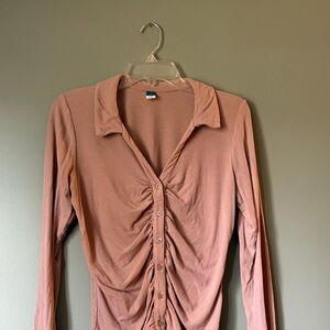Old Navy Women's Dusty Pink Button-Down Shirt